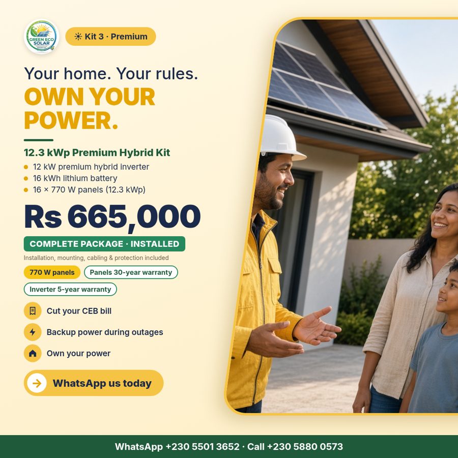 Kit 3 · 12 kW Premium Hybrid Solar Kit